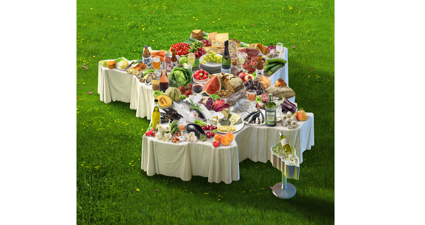 illustration photomontage alimentaire carte